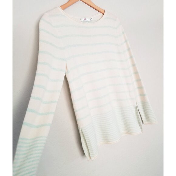 Vineyard Vines S Merino Wool Cashmere Multi Stripe Boatneck Sweater Cream $148 - Picture 6 of 16